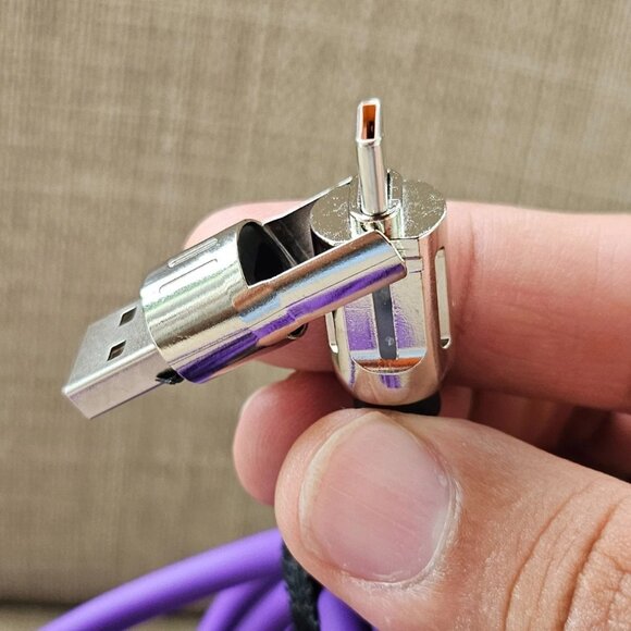 Fast Charging Data Cable Purple 2 in 2 USB Lighting USB Type C 2 Meters Unbrand - Picture 7 of 12